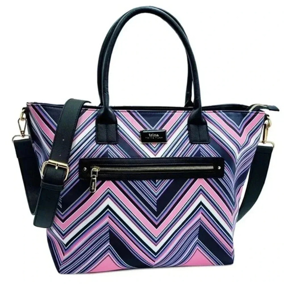 NWT Trina‎ Turk Print Tote w/Adjustable Strap - Picture 1 of 5